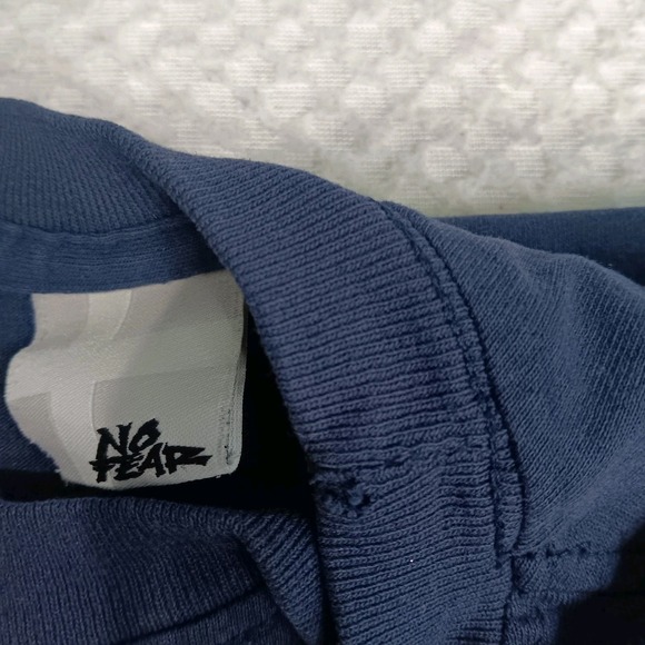 VTG No Fear T-Shirt Men's Blue Black Short Sleeve Skate Surfwear‎ Y2K Sunfade L - Picture 9 of 13